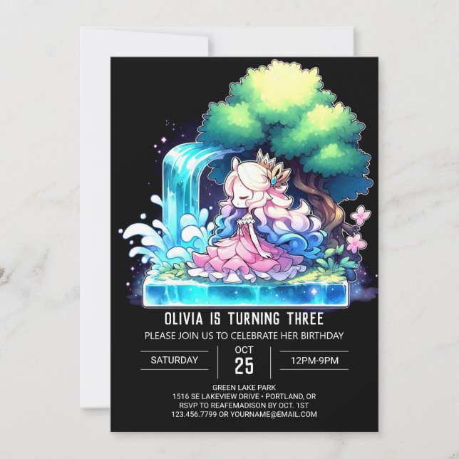 Custom Cute Princess Birthday Invitation (Front)