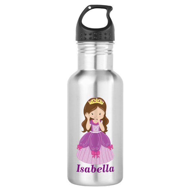 Custom Cute Princess Water Bottle, Stainless Steel 532 Ml Water Bottle (Front)