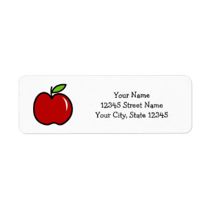 Custom cute red apple kindergarten school teacher return address label