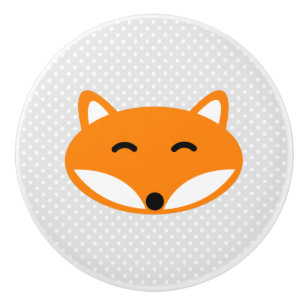 Custom cute red fox nursery door and drawer knobs