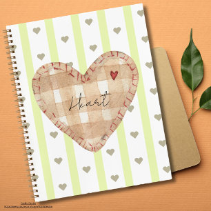 Custom cute script Lovely girly hearts Green Notebook