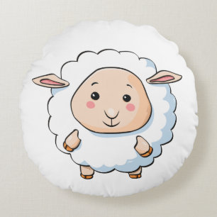 custom cute sheep round cushion