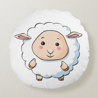 custom cute sheep round cushion