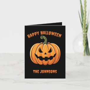 Custom Cute & Spooky Pumpkin Happy Halloween Card