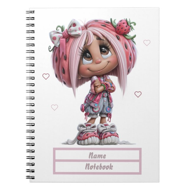 Custom Cute Strawberry Notebook (Front)