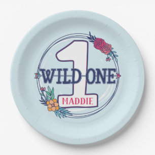 Custom Cute Teepee Boho Tribal First Birthday Paper Plate