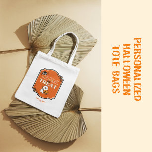 Custom Cute Trick Or Treats Jack O Lantern Pumpkin Tote Bag