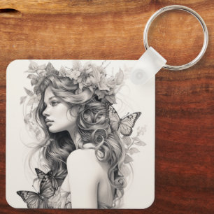 Custom Cute Two Photo Double Sided Personalised Ke Key Ring