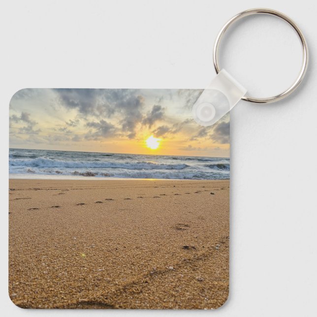 Custom Cute Two Photo Double Sided Personalised Ke Key Ring (Back)