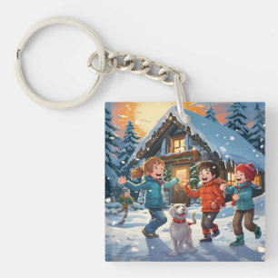 Custom Cute Two Photo Double Sided Personalised Key Ring