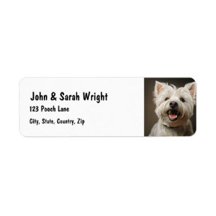 Custom Cute West Highland White  Dog Address Label Return Address Label