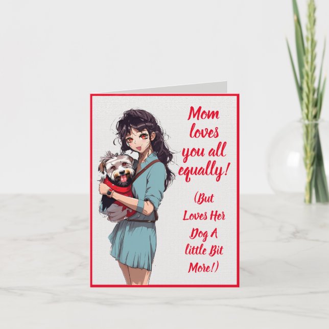 Custom Cute Westie Dog With Mum Mother's Day Card (Front)