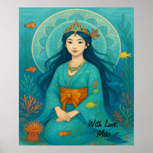 Custom Cute Whismusical Underwater Princess Poster