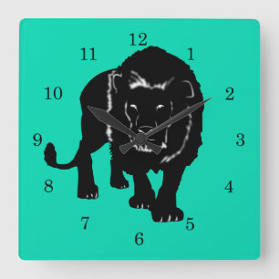 Custom CVolors Wall Clock with Lion - Art