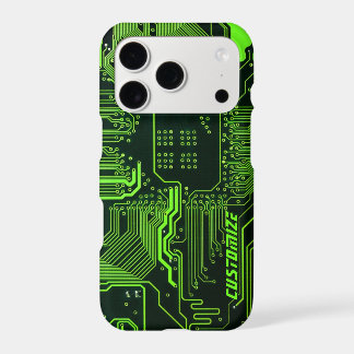 Custom Cyber Green PCB Circuit Board Tech Art