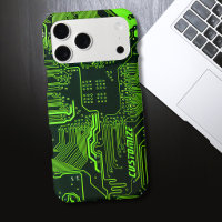 Custom Cyber Green PCB Circuit Board Tech Art
