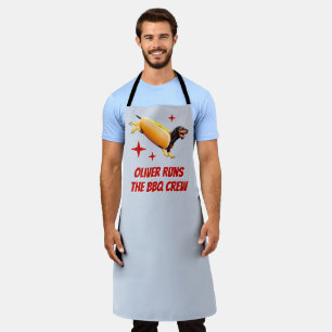 Custom Dachshund BBQ Crew Funny Wiener Dog Apron