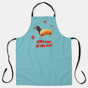Custom Dachshund BBQ Crew Funny Wiener Dog Apron