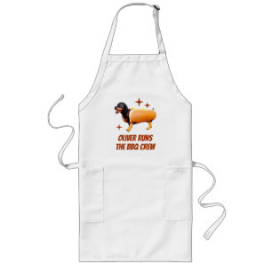 Custom Dachshund BBQ Crew Funny Wiener Dog Long Apron