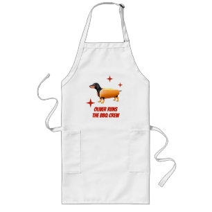 Custom Dachshund BBQ Crew Funny Wiener Dog Long Apron
