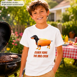 Custom Dachshund BBQ Crew Funny Wiener Dog T-Shirt