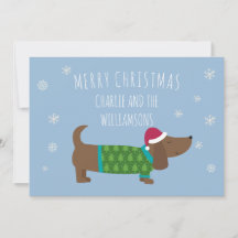 Custom Dachshund Dog Merry Christmas
