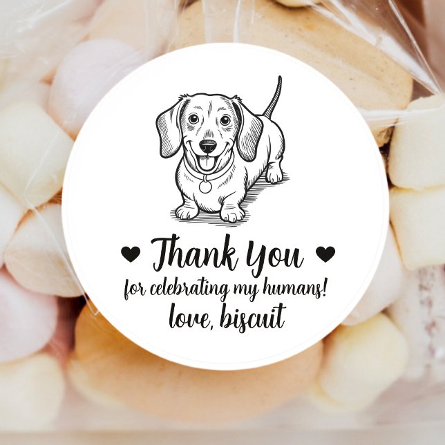 Custom Dachshund Dog Wedding Favour Stickers (Creator Uploaded)