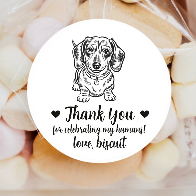 Custom Dachshund Dog Wedding Favour Stickers (Creator Uploaded)