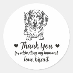 Custom Dachshund Dog Wedding Favour Stickers
