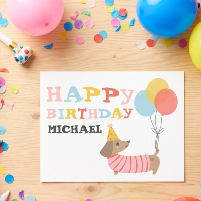 Custom Dachshund Happy Birthday Postcard (Creator Uploaded)