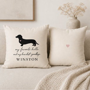 Custom Dachshund Memorial Dog Loss Keepsake Cushion