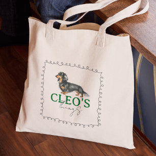 Custom Dachshund Portrait Dog Things Tote Bag