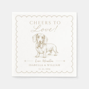 Custom Dachshund Wedding Personalised Wiener bow Napkin