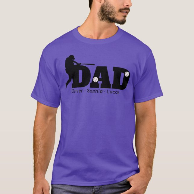 Custom Dad Baseball T-Shirt (Front)