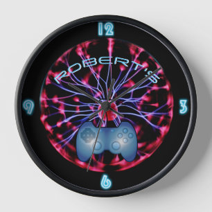 Custom Dad Birthday Gamer Gaming Mancave Man Gifts Clock