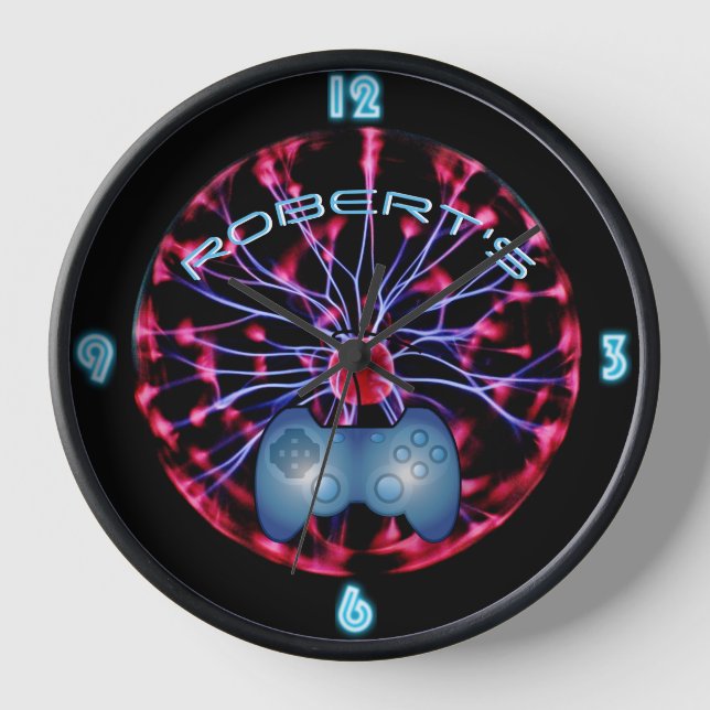 Custom Dad Birthday Gamer Gaming Mancave Man Gifts Clock (Front)