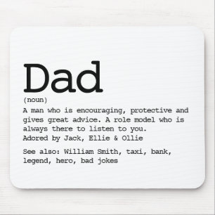 Custom Dad Definition Black And White Mouse Pad