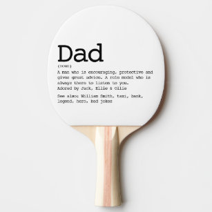 Custom Dad Definition Black And White Ping Pong Paddle