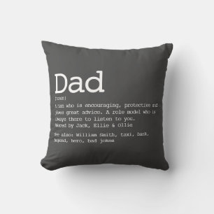 Custom Dad Definition Father's Day Grey Cushion