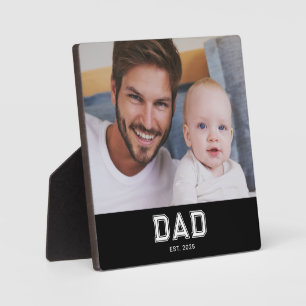 Custom Dad Established Modern Bold Photo Plaque