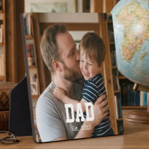 Custom Dad Established Modern Bold Text Plaque