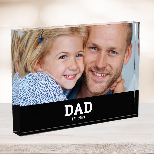 Custom Dad Established Modern Photo Block (Creator Uploaded)