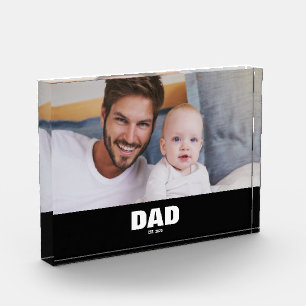 Custom Dad Established Modern Photo Block