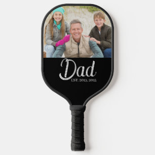 Custom Dad Established Photo Pickleball Paddle