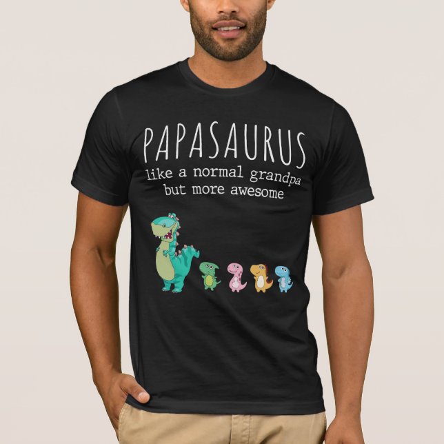 Custom Dad Grandpa Dinosaur T-Shirt, Personalised  T-Shirt (Front)
