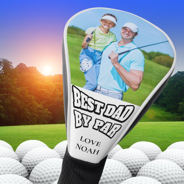 Custom Dad Photo Best Dad By Par Father's Day  Golf Head Cover (Creator Uploaded)
