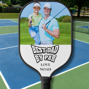 Custom Dad Photo Best Dad By Par Father's Day  Pickleball Paddle