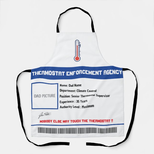Custom Dad Thermostat BBQ Apron (Front)