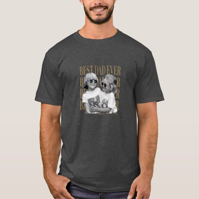 Custom Dad Vintage Photo Shirt,Personalised Father T-Shirt (Front)