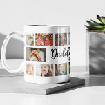 Custom Daddy 18 Photo Collage Coffee Mug<br><div class="desc">Discover our photo-centric coffee mug, an ideal gift for birthdays, christmas or Mother's Day, these personalised mugs allows you to feature 18 photos as a sentimental keepsake. Emblazoned with a cheerful 'we love you so much!' template text, you have the flexibility to change or delete the message to suit any...</div>